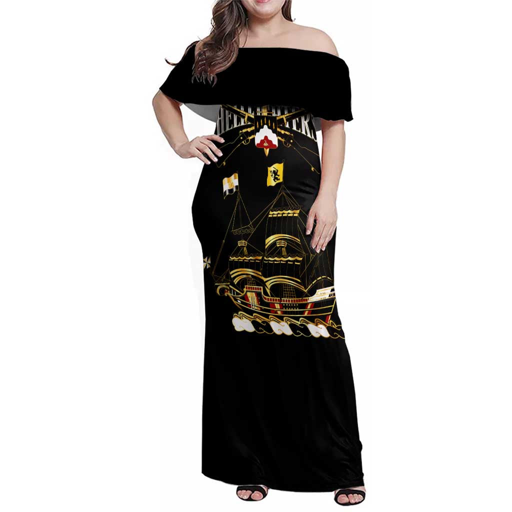 Harlem Hellfighters—First To Fight, First To Lead Family Matching Off Shoulder Maxi Dress and Hawaiian Shirt - Wonder Print Shop