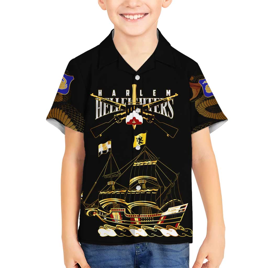 Harlem Hellfighters—First To Fight, First To Lead Family Matching Off Shoulder Maxi Dress and Hawaiian Shirt - Wonder Print Shop