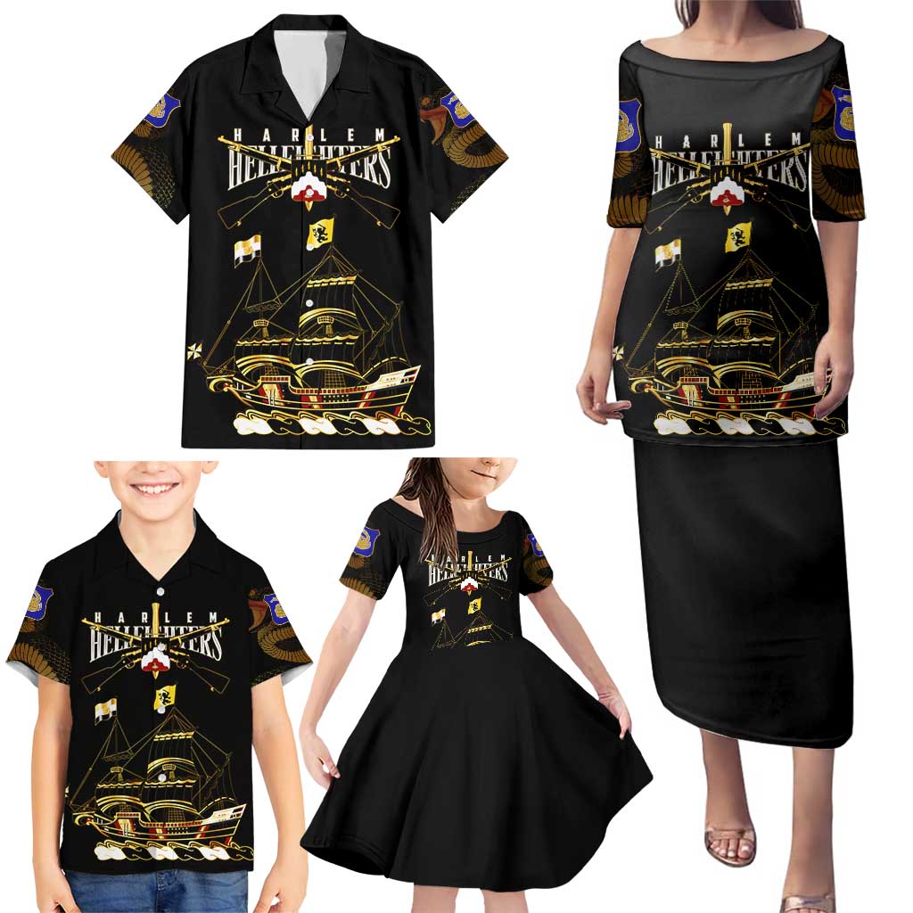 Harlem Hellfighters—First To Fight, First To Lead Family Matching Puletasi and Hawaiian Shirt - Wonder Print Shop