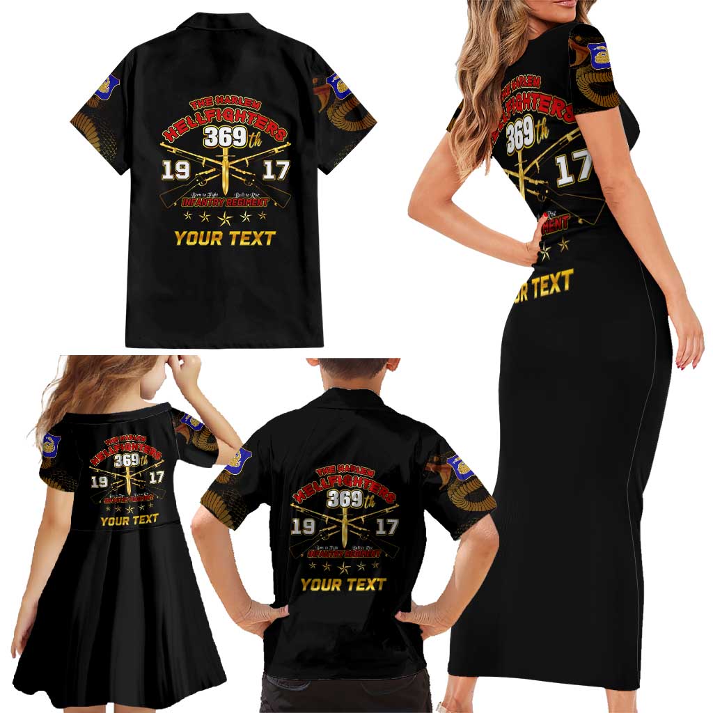 Harlem Hellfighters—First To Fight, First To Lead Family Matching Short Sleeve Bodycon Dress and Hawaiian Shirt - Wonder Print Shop