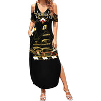 Harlem Hellfighters—First To Fight, First To Lead Family Matching Summer Maxi Dress and Hawaiian Shirt - Wonder Print Shop