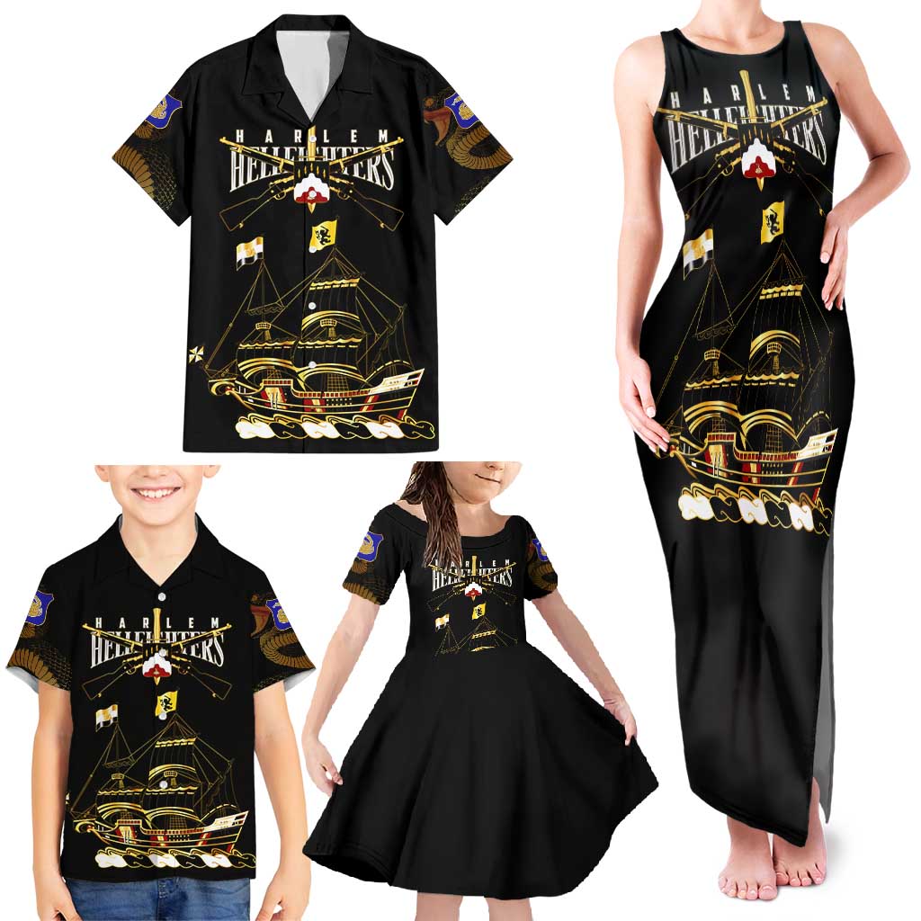 Harlem Hellfighters—First To Fight, First To Lead Family Matching Tank Maxi Dress and Hawaiian Shirt - Wonder Print Shop