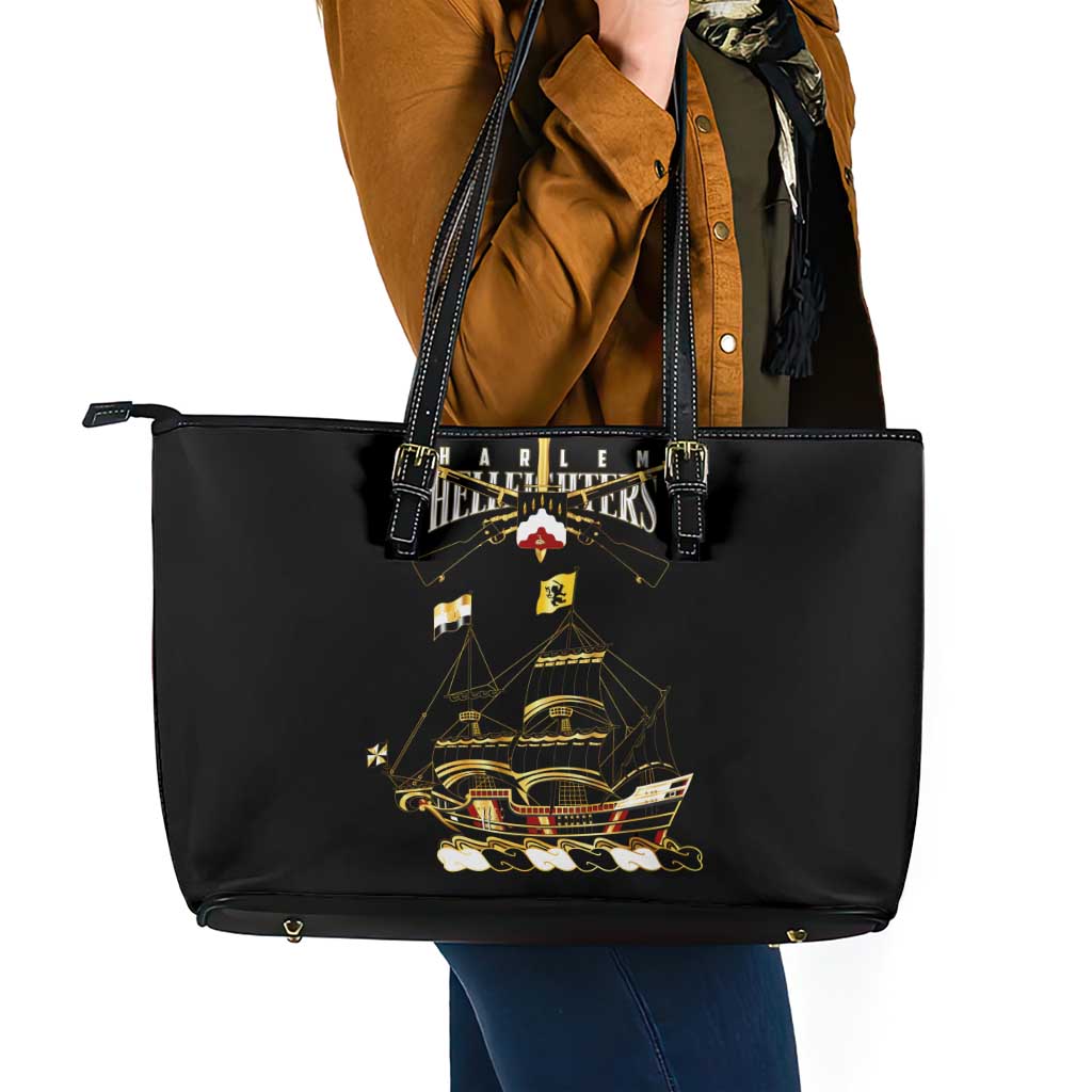 Harlem Hellfighters—First To Fight, First To Lead Leather Tote Bag - Wonder Print Shop