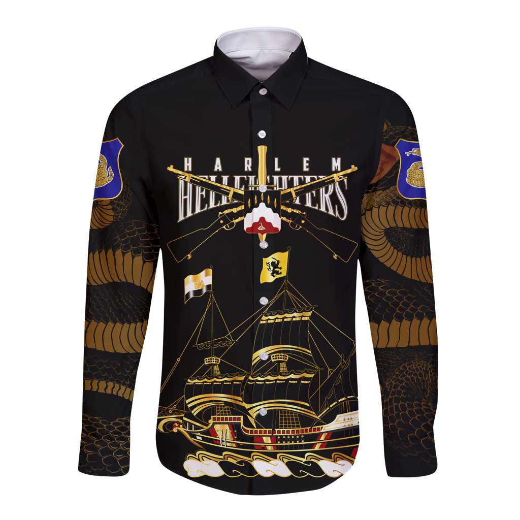 Harlem Hellfighters—First To Fight, First To Lead Long Sleeve Button Shirt - Wonder Print Shop