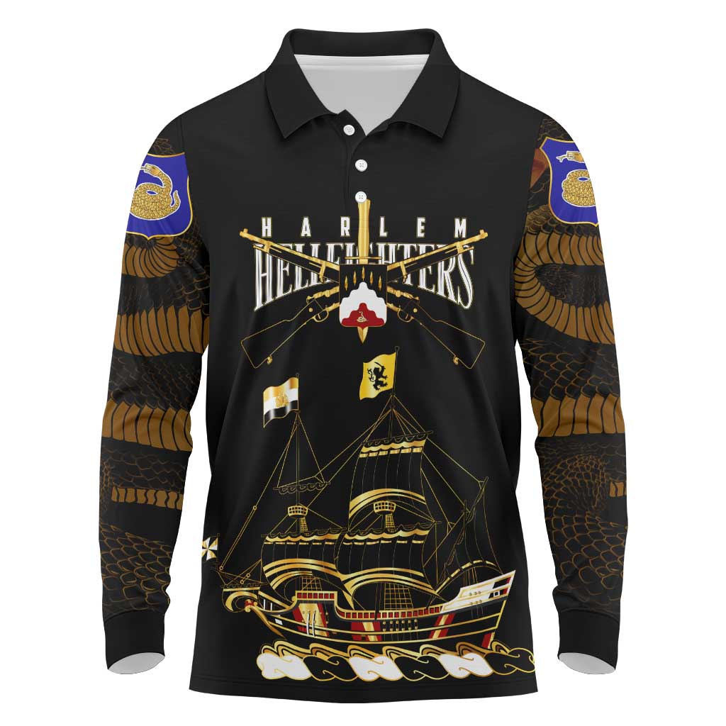 Harlem Hellfighters—First To Fight, First To Lead Long Sleeve Polo Shirt - Wonder Print Shop