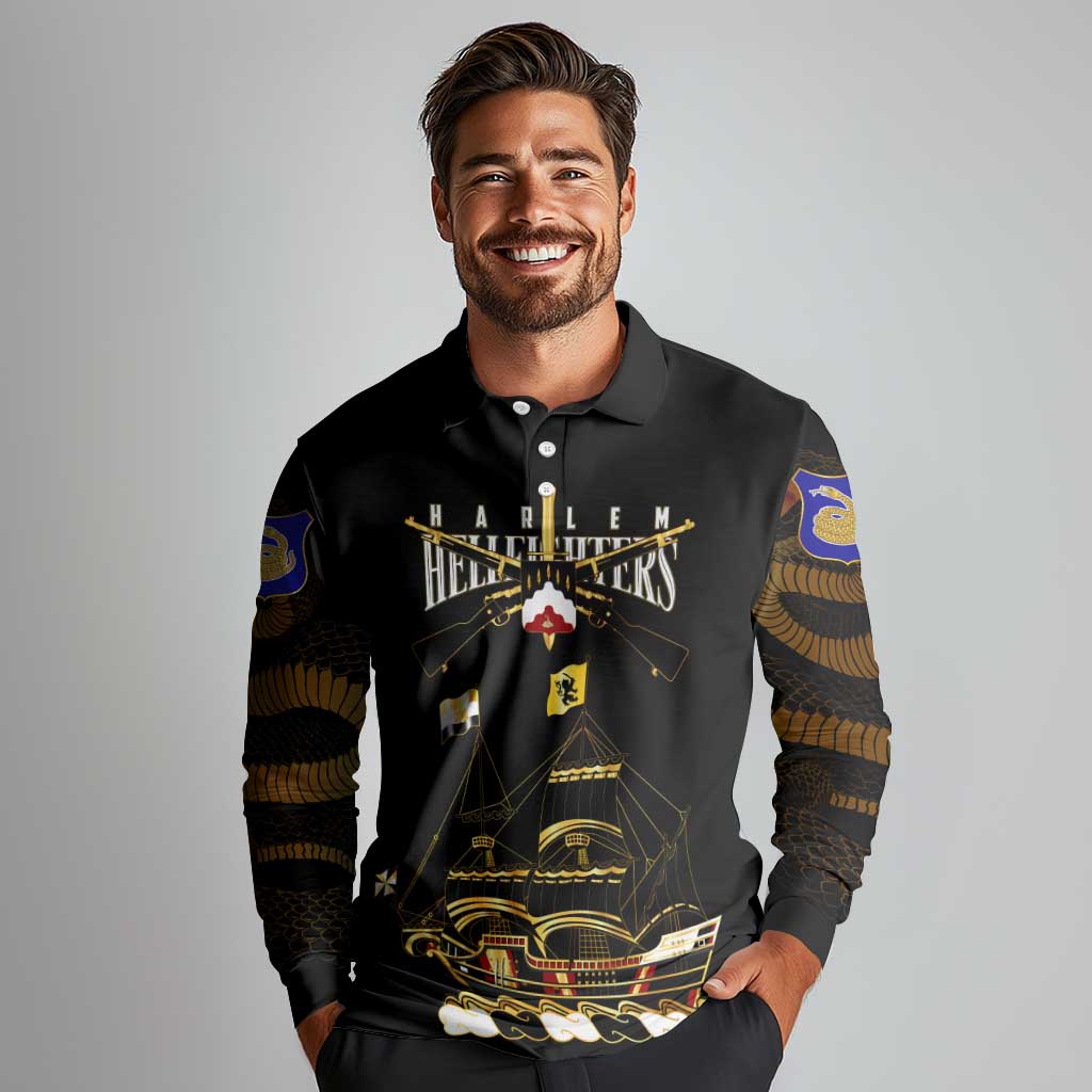 Harlem Hellfighters—First To Fight, First To Lead Long Sleeve Polo Shirt - Wonder Print Shop