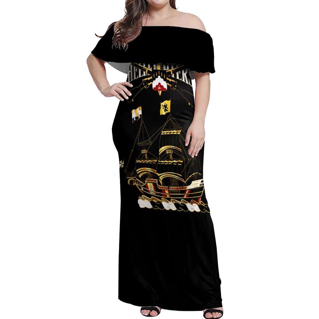 Harlem Hellfighters—First To Fight, First To Lead Off Shoulder Maxi Dress - Wonder Print Shop