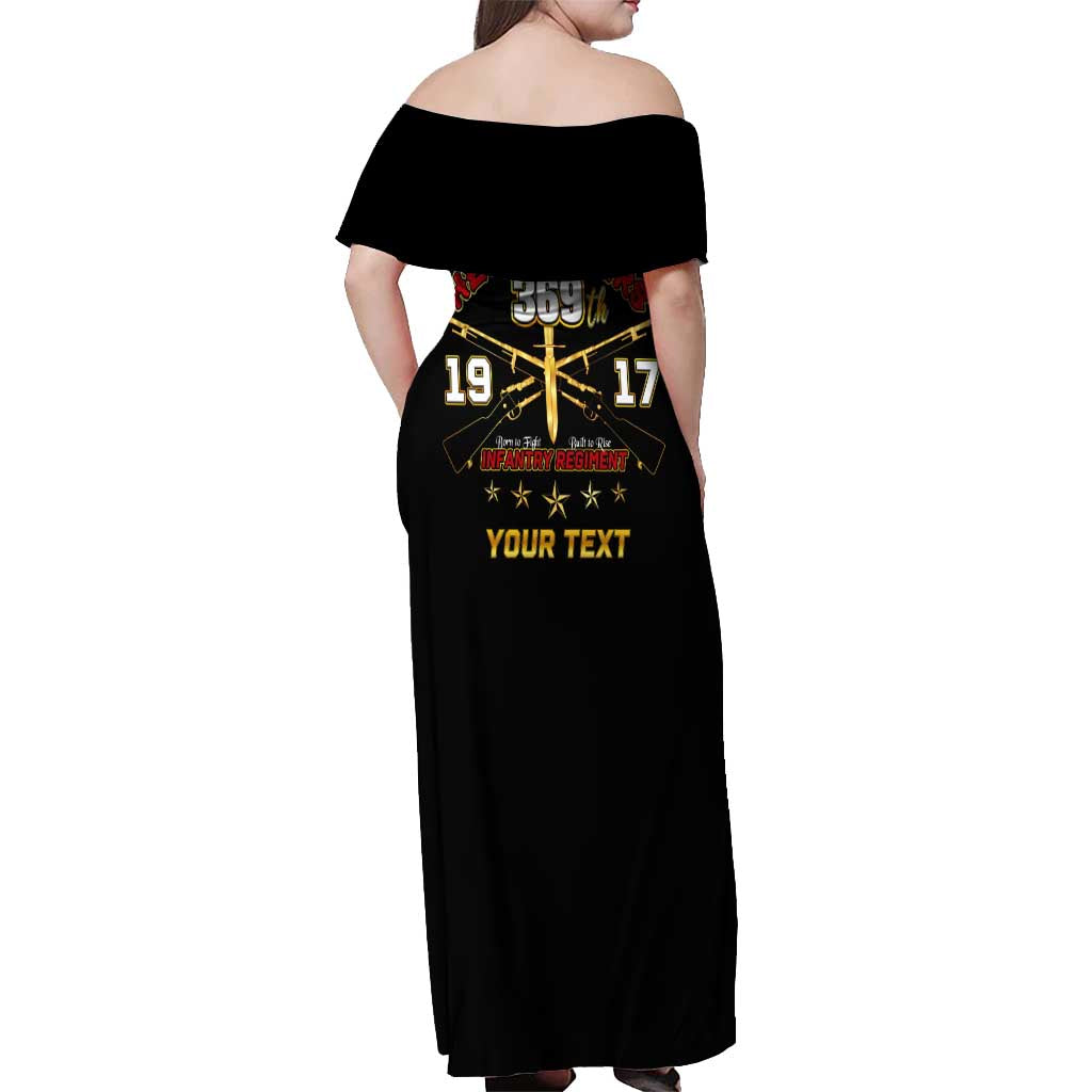 Harlem Hellfighters—First To Fight, First To Lead Off Shoulder Maxi Dress - Wonder Print Shop