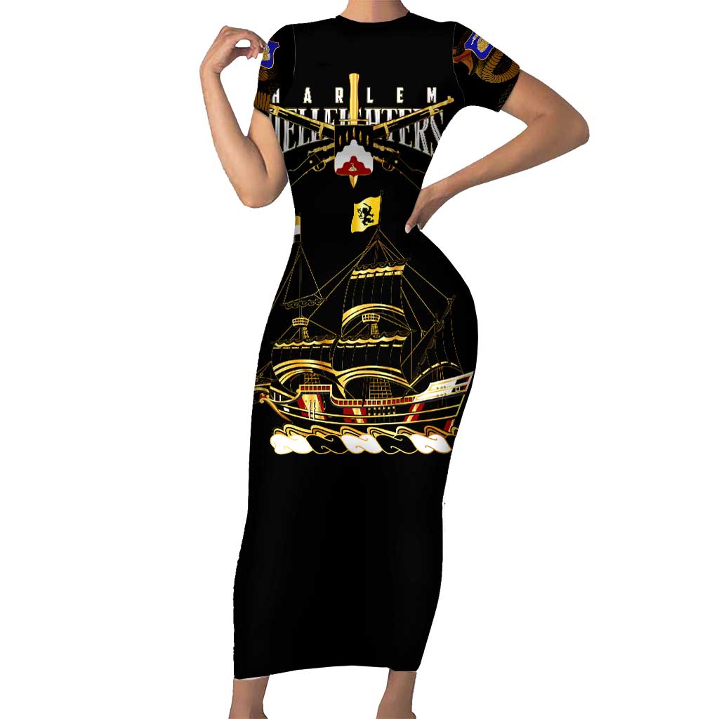 Harlem Hellfighters—First To Fight, First To Lead Short Sleeve Bodycon Dress - Wonder Print Shop