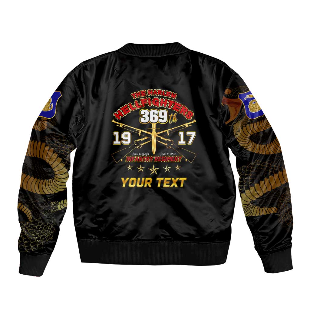 Harlem Hellfighters—First To Fight, First To Lead Sleeve Zip Bomber Jacket - Wonder Print Shop