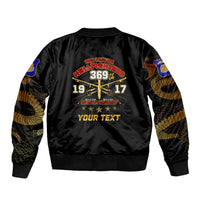 Harlem Hellfighters—First To Fight, First To Lead Sleeve Zip Bomber Jacket - Wonder Print Shop