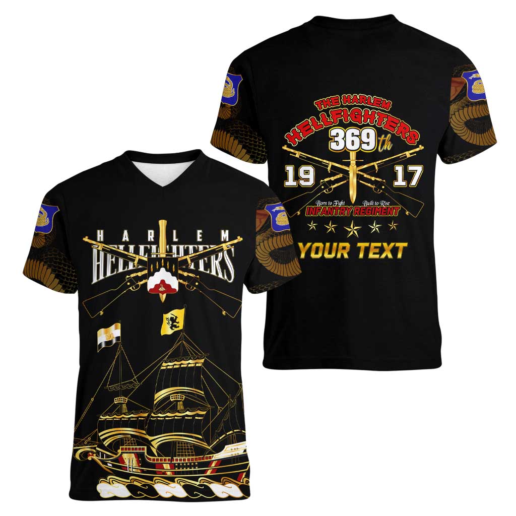 Harlem Hellfighters—First To Fight, First To Lead Women V-Neck T-Shirt - Wonder Print Shop