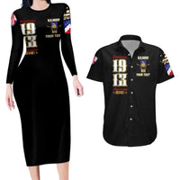 At The Front, Always Couples Matching Long Sleeve Bodycon Dress and Hawaiian Shirt - Wonder Print Shop