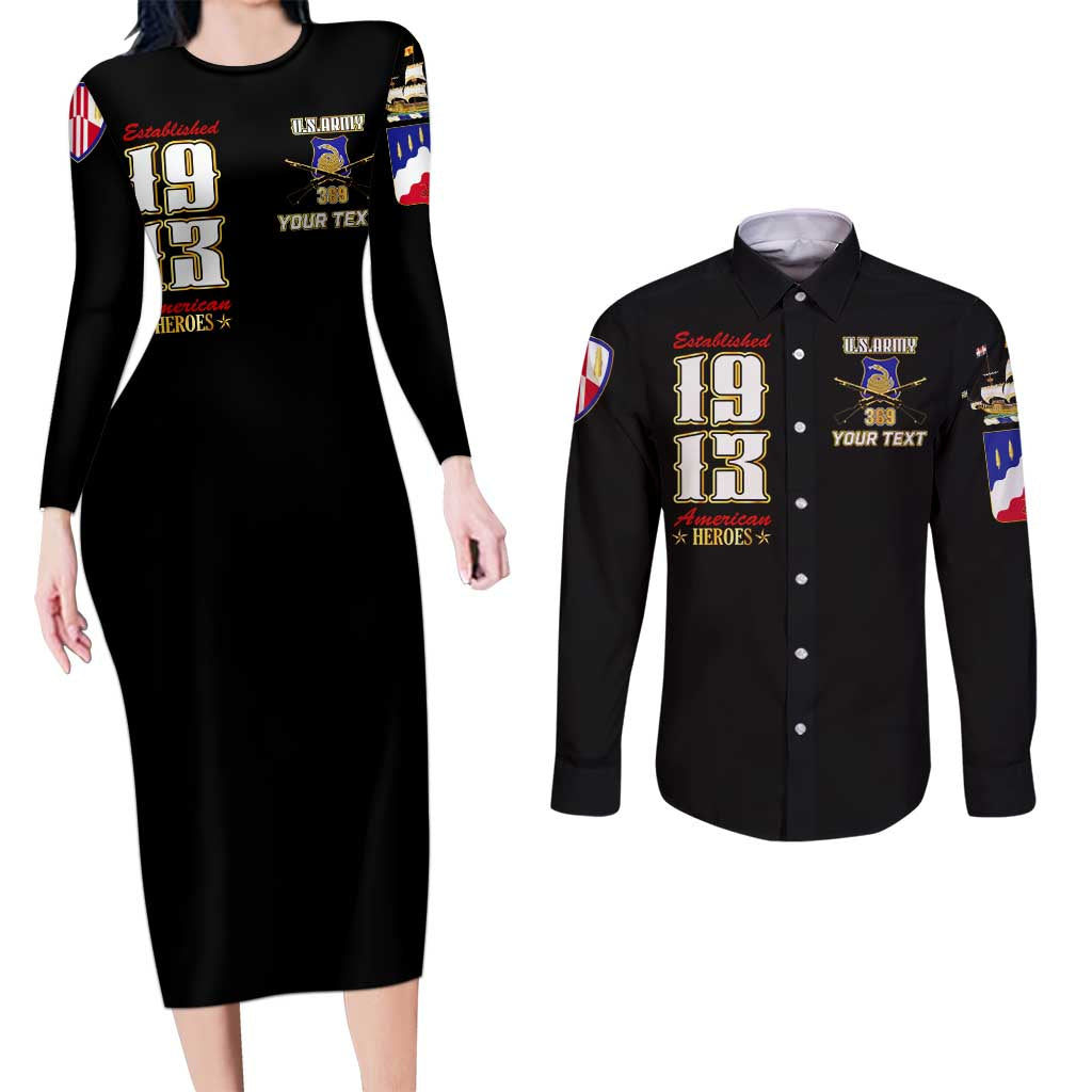 At The Front, Always Couples Matching Long Sleeve Bodycon Dress and Long Sleeve Button Shirt - Wonder Print Shop