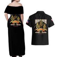 At The Front, Always Couples Matching Off Shoulder Maxi Dress and Hawaiian Shirt - Wonder Print Shop