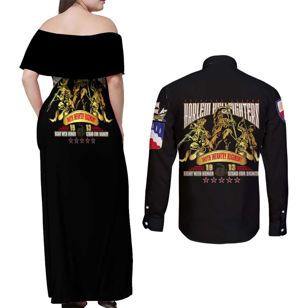 At The Front, Always Couples Matching Off Shoulder Maxi Dress and Long Sleeve Button Shirt - Wonder Print Shop