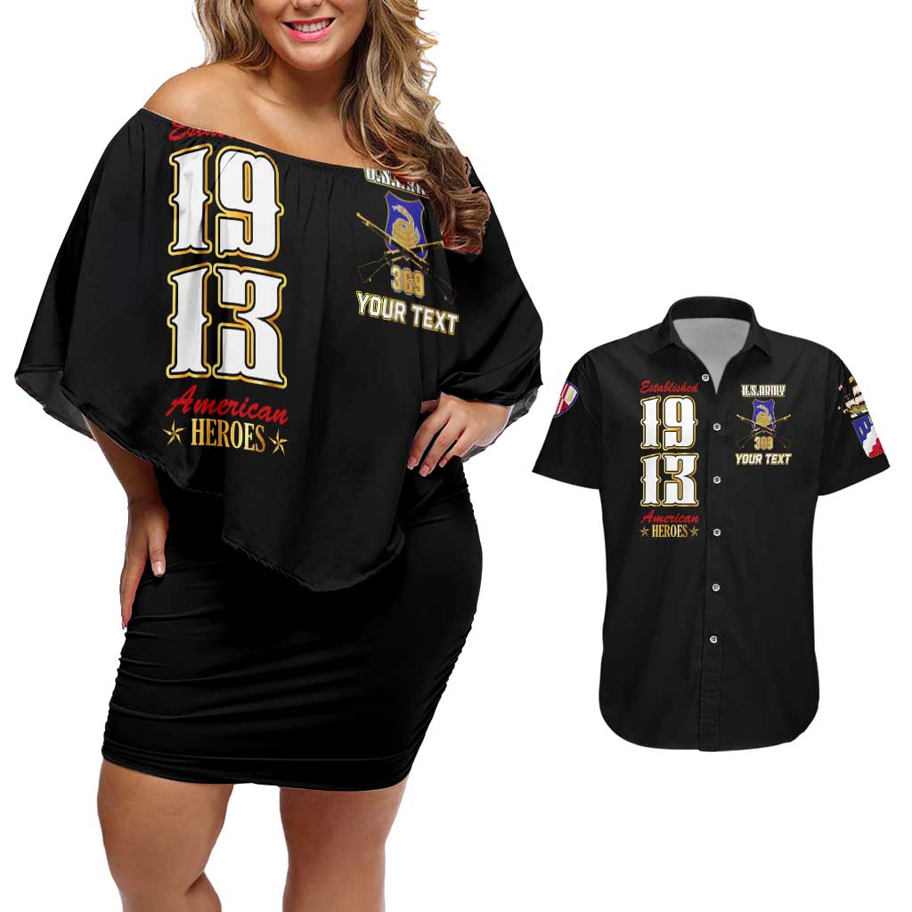 At The Front, Always Couples Matching Off Shoulder Short Dress and Hawaiian Shirt - Wonder Print Shop