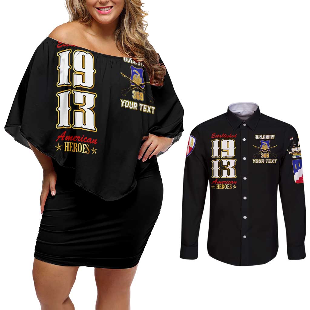 At The Front, Always Couples Matching Off Shoulder Short Dress and Long Sleeve Button Shirt - Wonder Print Shop