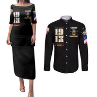 At The Front, Always Couples Matching Puletasi and Long Sleeve Button Shirt - Wonder Print Shop