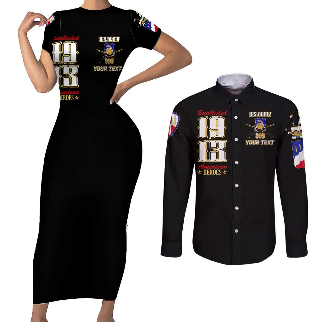 At The Front, Always Couples Matching Short Sleeve Bodycon Dress and Long Sleeve Button Shirt - Wonder Print Shop