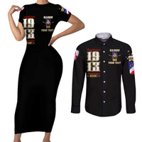 At The Front, Always Couples Matching Short Sleeve Bodycon Dress and Long Sleeve Button Shirt - Wonder Print Shop