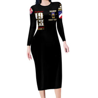 At The Front, Always Family Matching Long Sleeve Bodycon Dress and Hawaiian Shirt - Wonder Print Shop