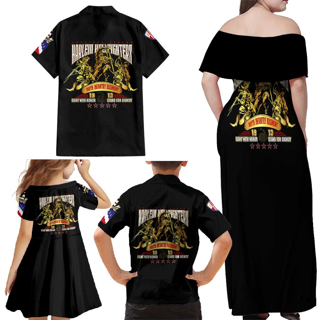 At The Front, Always Family Matching Off Shoulder Maxi Dress and Hawaiian Shirt - Wonder Print Shop