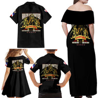 At The Front, Always Family Matching Off Shoulder Maxi Dress and Hawaiian Shirt - Wonder Print Shop