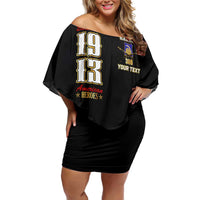At The Front, Always Family Matching Off Shoulder Short Dress and Hawaiian Shirt - Wonder Print Shop