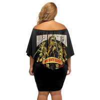 At The Front, Always Family Matching Off Shoulder Short Dress and Hawaiian Shirt - Wonder Print Shop