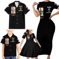 At The Front, Always Family Matching Short Sleeve Bodycon Dress and Hawaiian Shirt - Wonder Print Shop