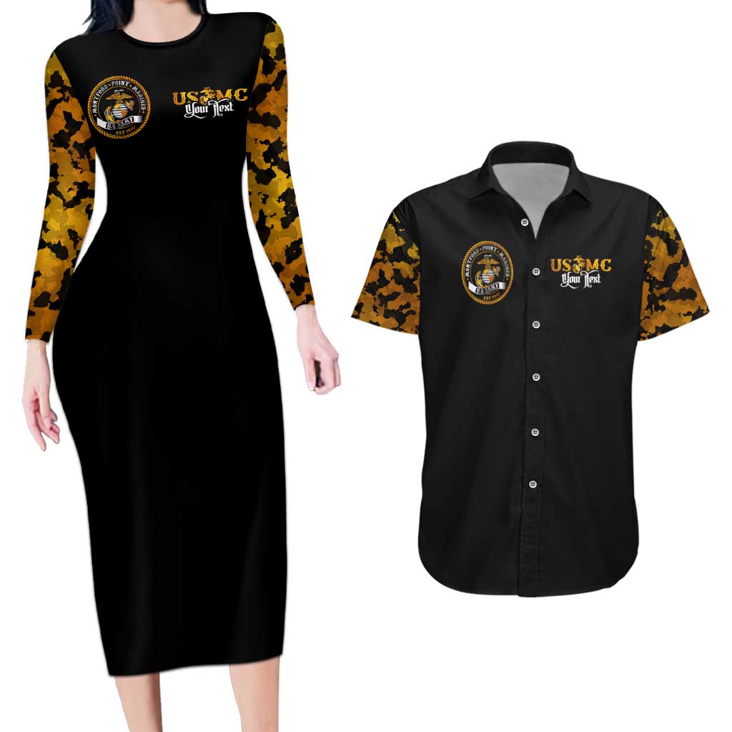 The First Black Marines: A Legacy Etched In Honor Couples Matching Long Sleeve Bodycon Dress and Hawaiian Shirt - Wonder Print Shop