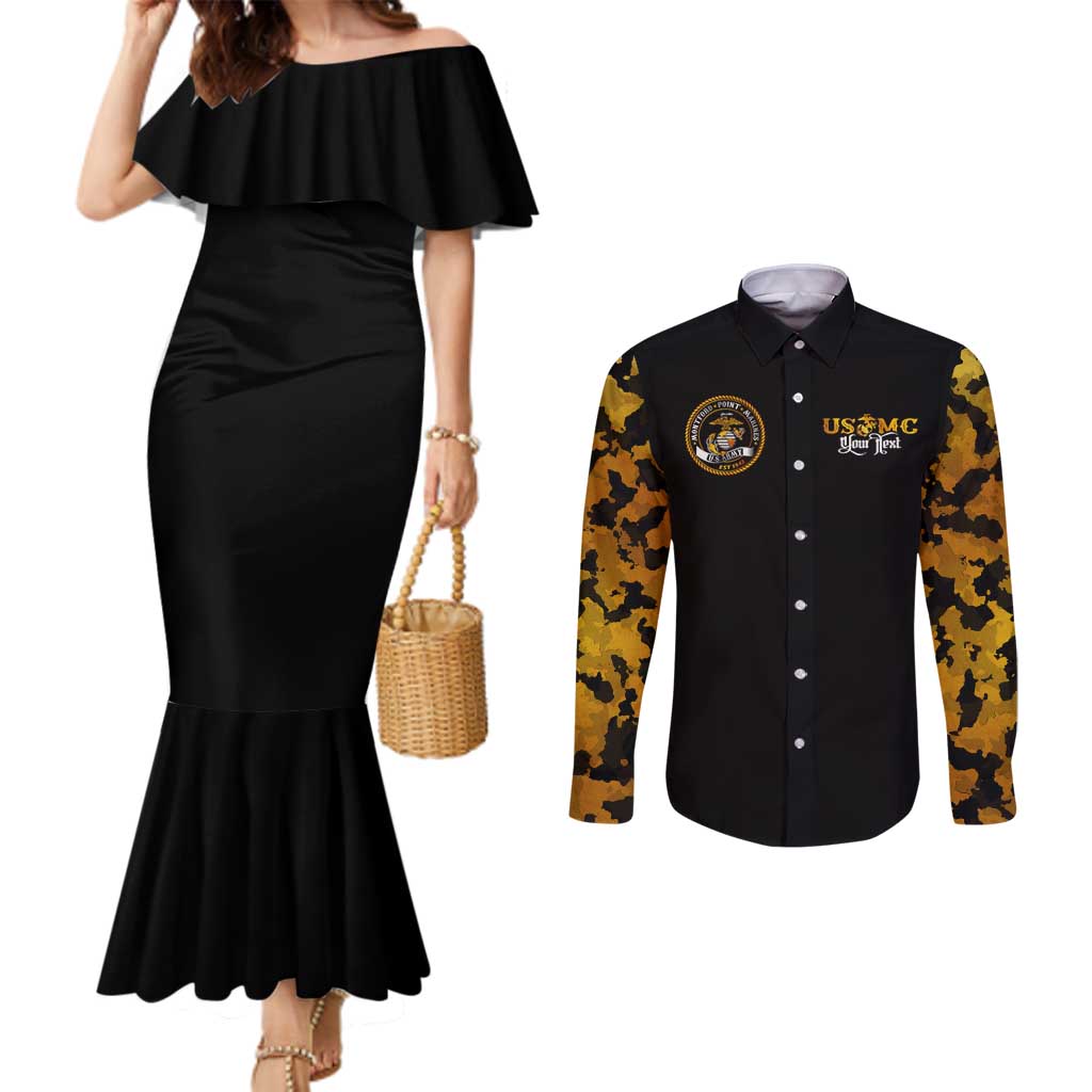 The First Black Marines: A Legacy Etched In Honor Couples Matching Mermaid Dress and Long Sleeve Button Shirt - Wonder Print Shop