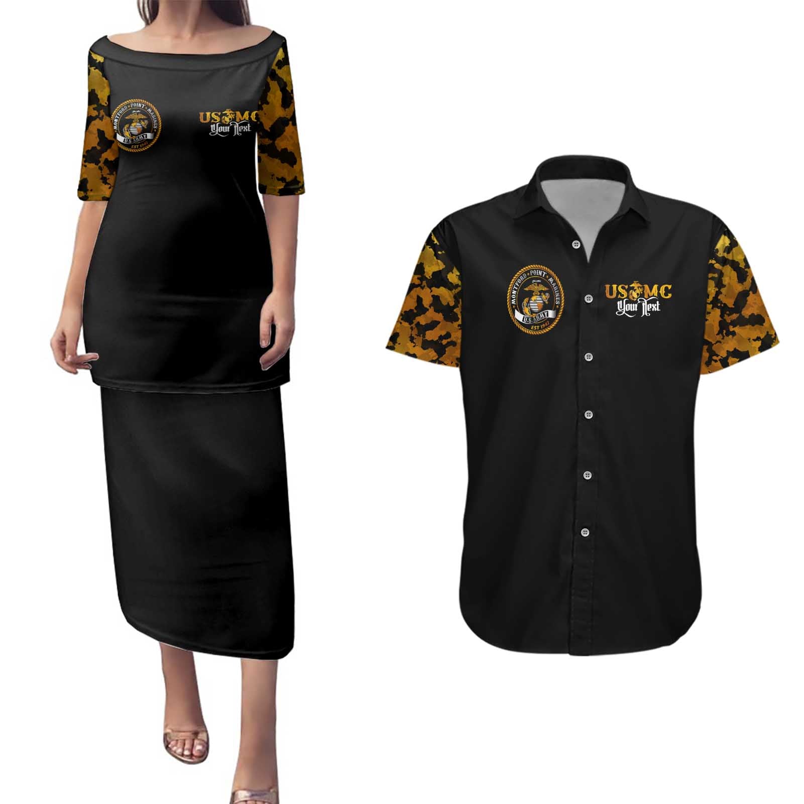 The First Black Marines: A Legacy Etched In Honor Couples Matching Puletasi and Hawaiian Shirt - Wonder Print Shop