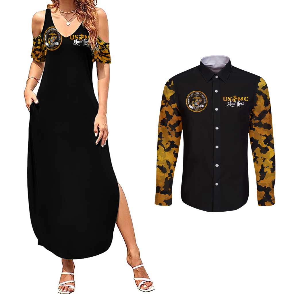 The First Black Marines: A Legacy Etched In Honor Couples Matching Summer Maxi Dress and Long Sleeve Button Shirt - Wonder Print Shop