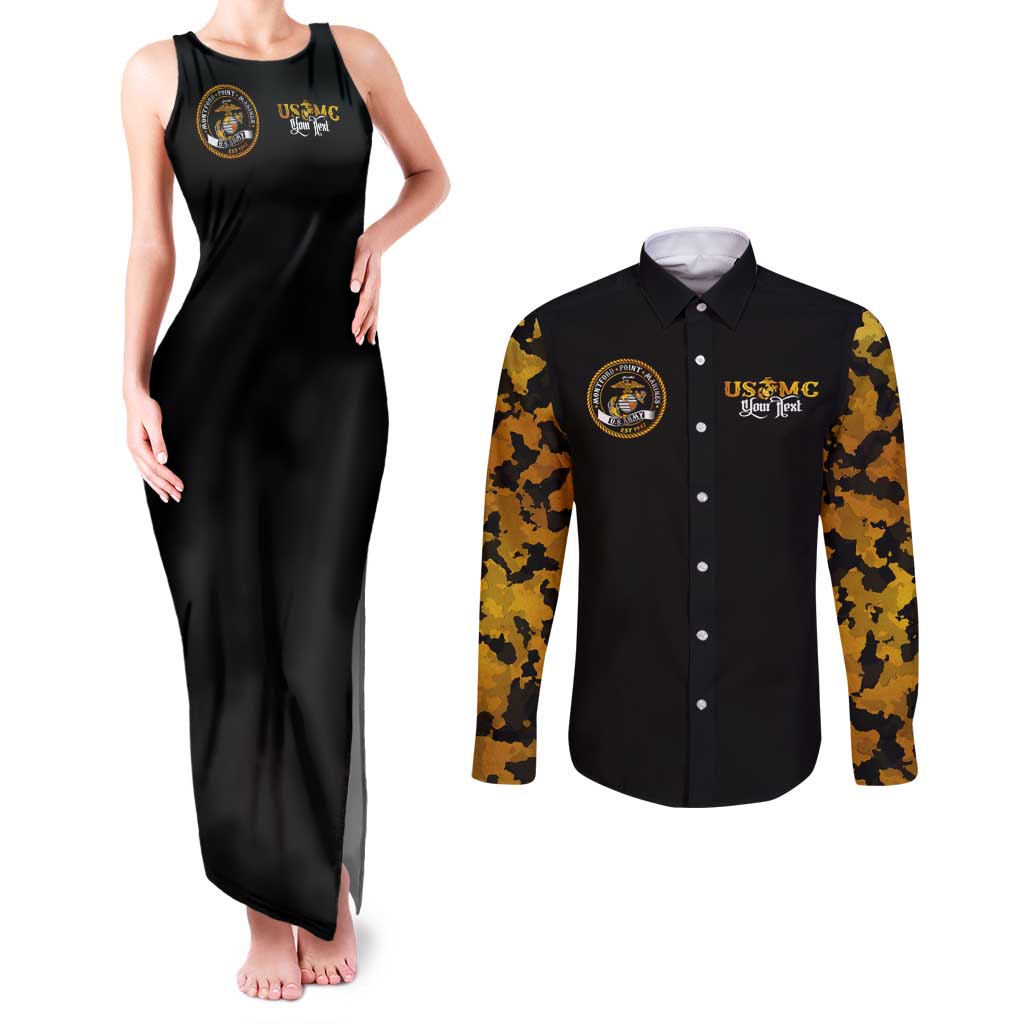 The First Black Marines: A Legacy Etched In Honor Couples Matching Tank Maxi Dress and Long Sleeve Button Shirt - Wonder Print Shop