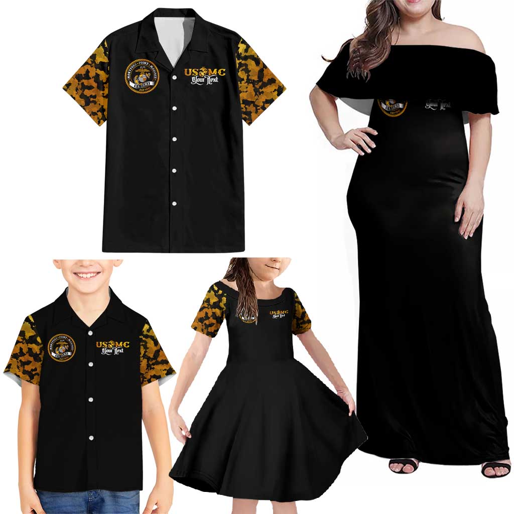 The First Black Marines: A Legacy Etched In Honor Family Matching Off Shoulder Maxi Dress and Hawaiian Shirt - Wonder Print Shop