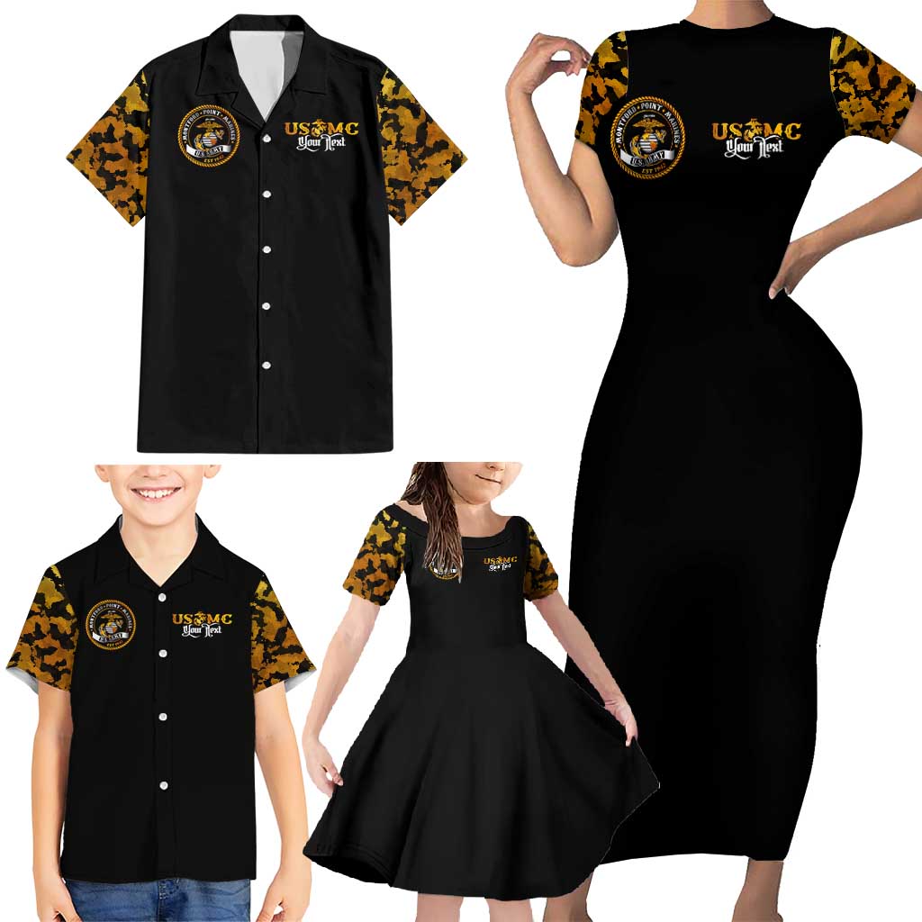 The First Black Marines: A Legacy Etched In Honor Family Matching Short Sleeve Bodycon Dress and Hawaiian Shirt - Wonder Print Shop