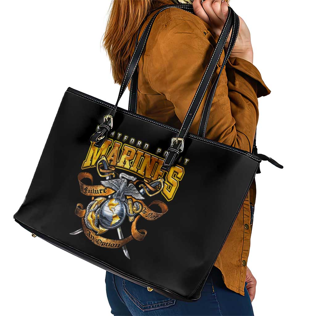 The First Black Marines: A Legacy Etched In Honor Leather Tote Bag - Wonder Print Shop
