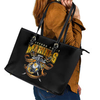 The First Black Marines: A Legacy Etched In Honor Leather Tote Bag - Wonder Print Shop