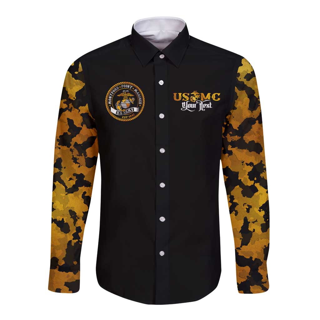 The First Black Marines: A Legacy Etched In Honor Long Sleeve Button Shirt - Wonder Print Shop