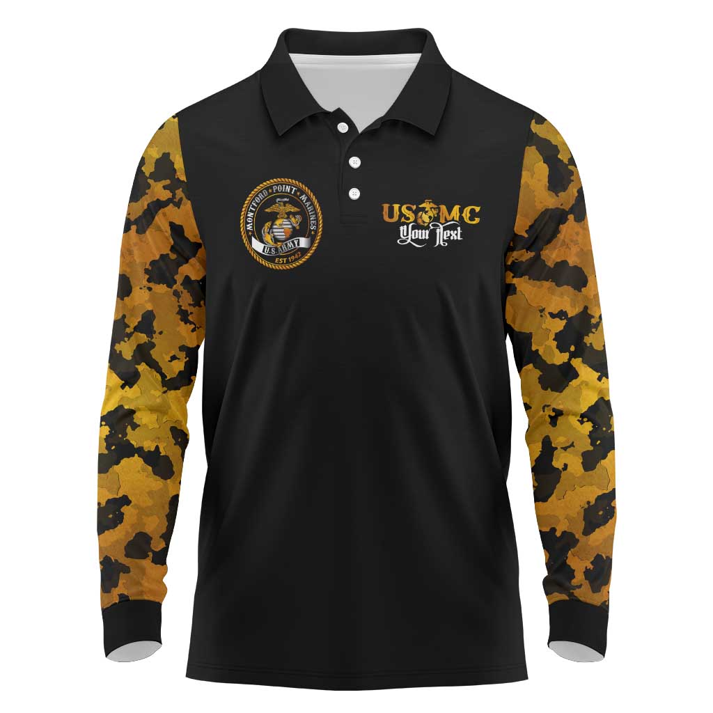 The First Black Marines: A Legacy Etched In Honor Long Sleeve Polo Shirt - Wonder Print Shop