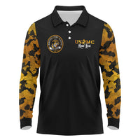 The First Black Marines: A Legacy Etched In Honor Long Sleeve Polo Shirt - Wonder Print Shop