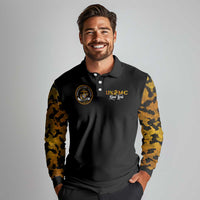 The First Black Marines: A Legacy Etched In Honor Long Sleeve Polo Shirt - Wonder Print Shop