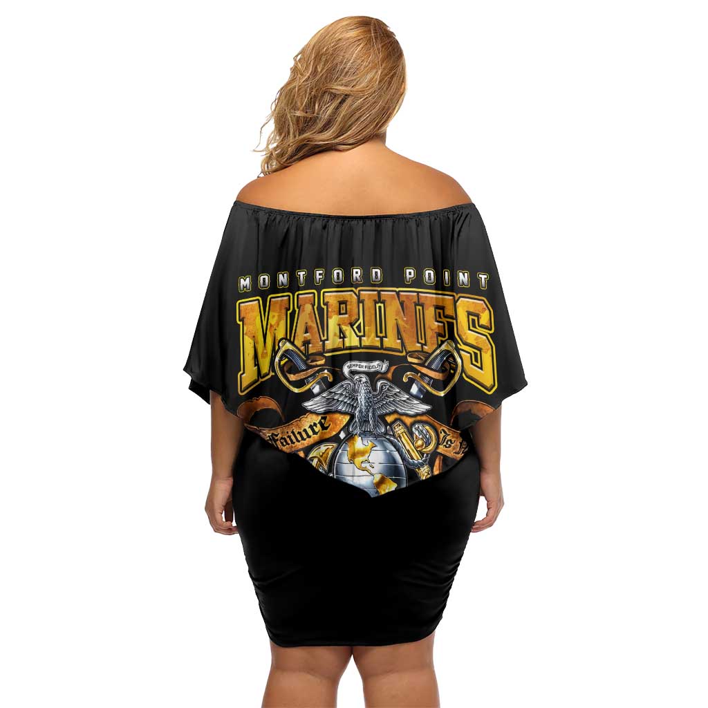 The First Black Marines: A Legacy Etched In Honor Off Shoulder Short Dress - Wonder Print Shop