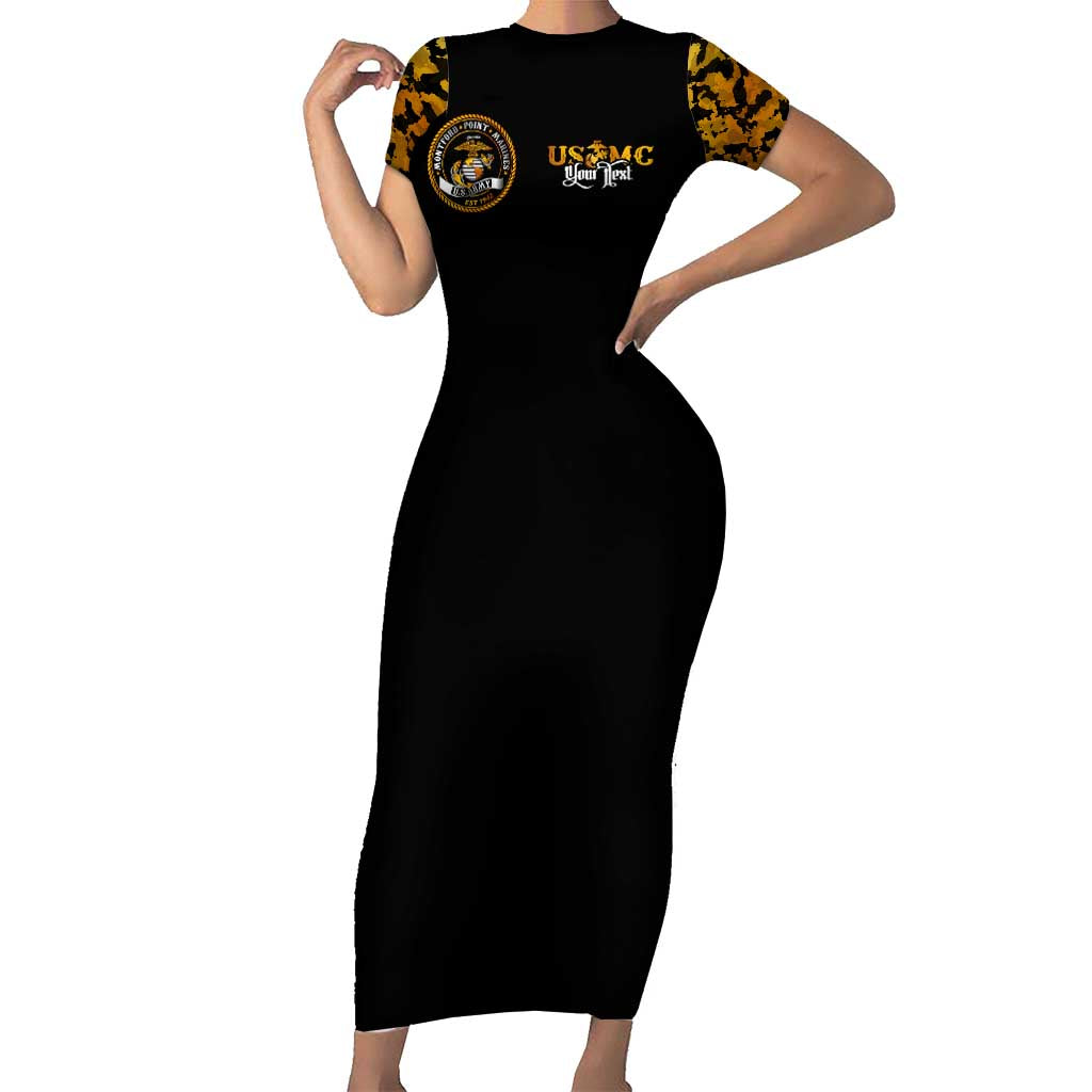 The First Black Marines: A Legacy Etched In Honor Short Sleeve Bodycon Dress - Wonder Print Shop
