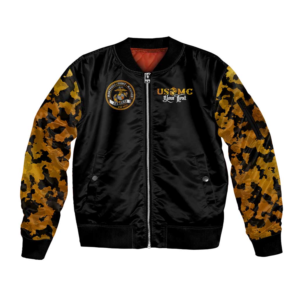 The First Black Marines: A Legacy Etched In Honor Sleeve Zip Bomber Jacket - Wonder Print Shop