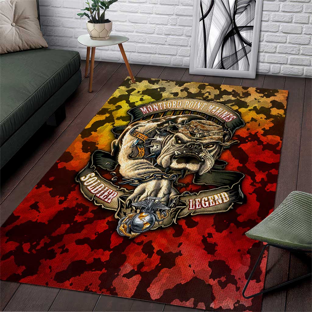 Chesty The Bulldog: Mascot Of Valor Area Rug - Wonder Print Shop