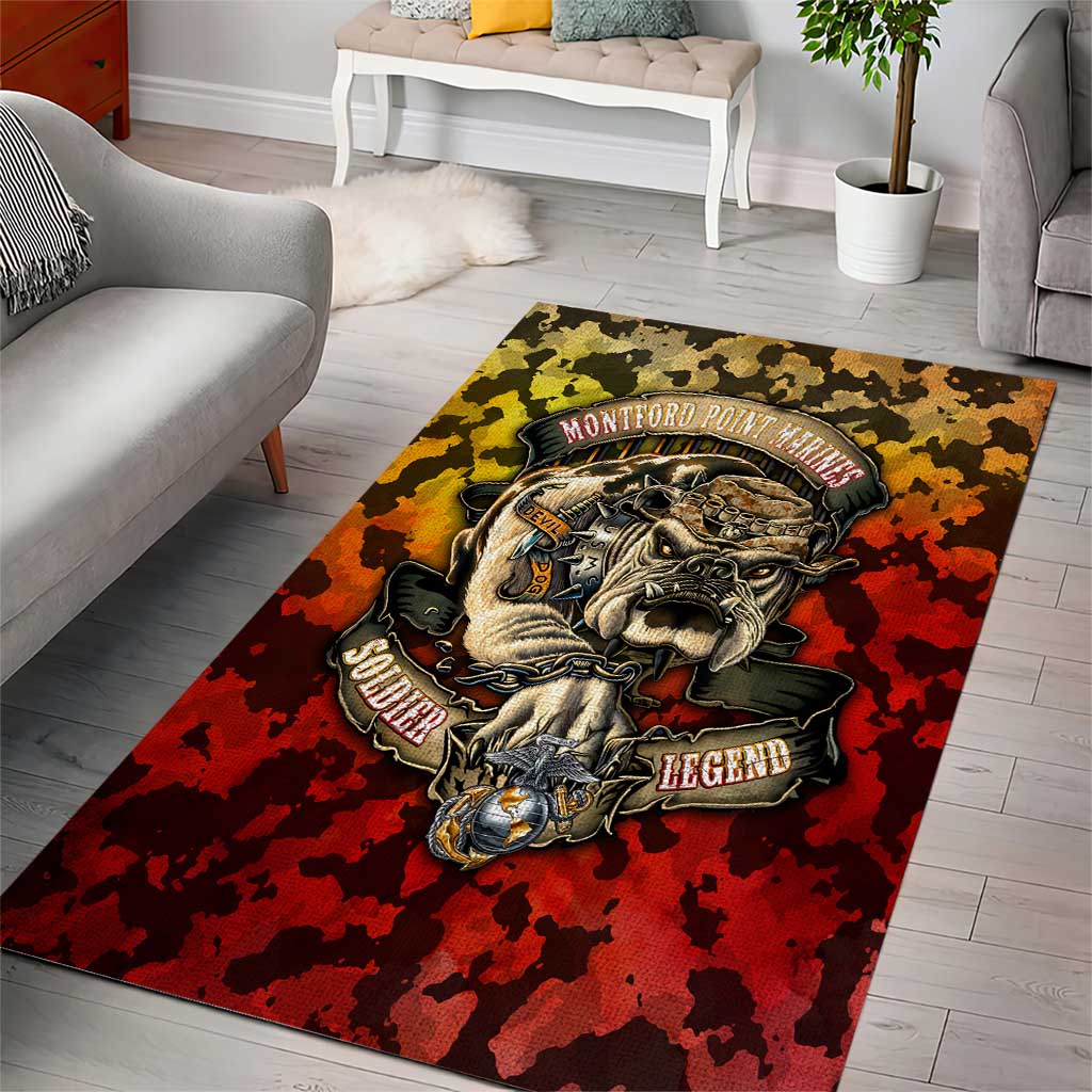 Chesty The Bulldog: Mascot Of Valor Area Rug - Wonder Print Shop