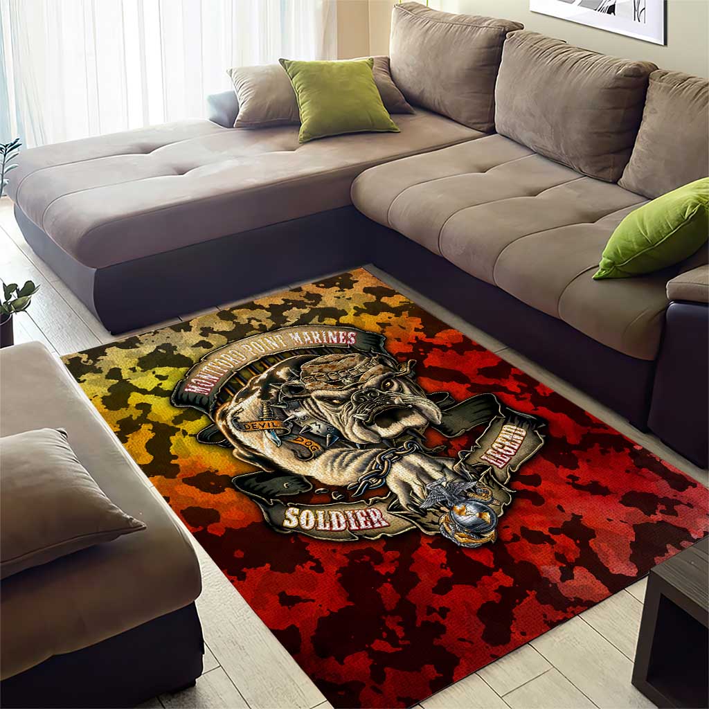 Chesty The Bulldog: Mascot Of Valor Area Rug - Wonder Print Shop